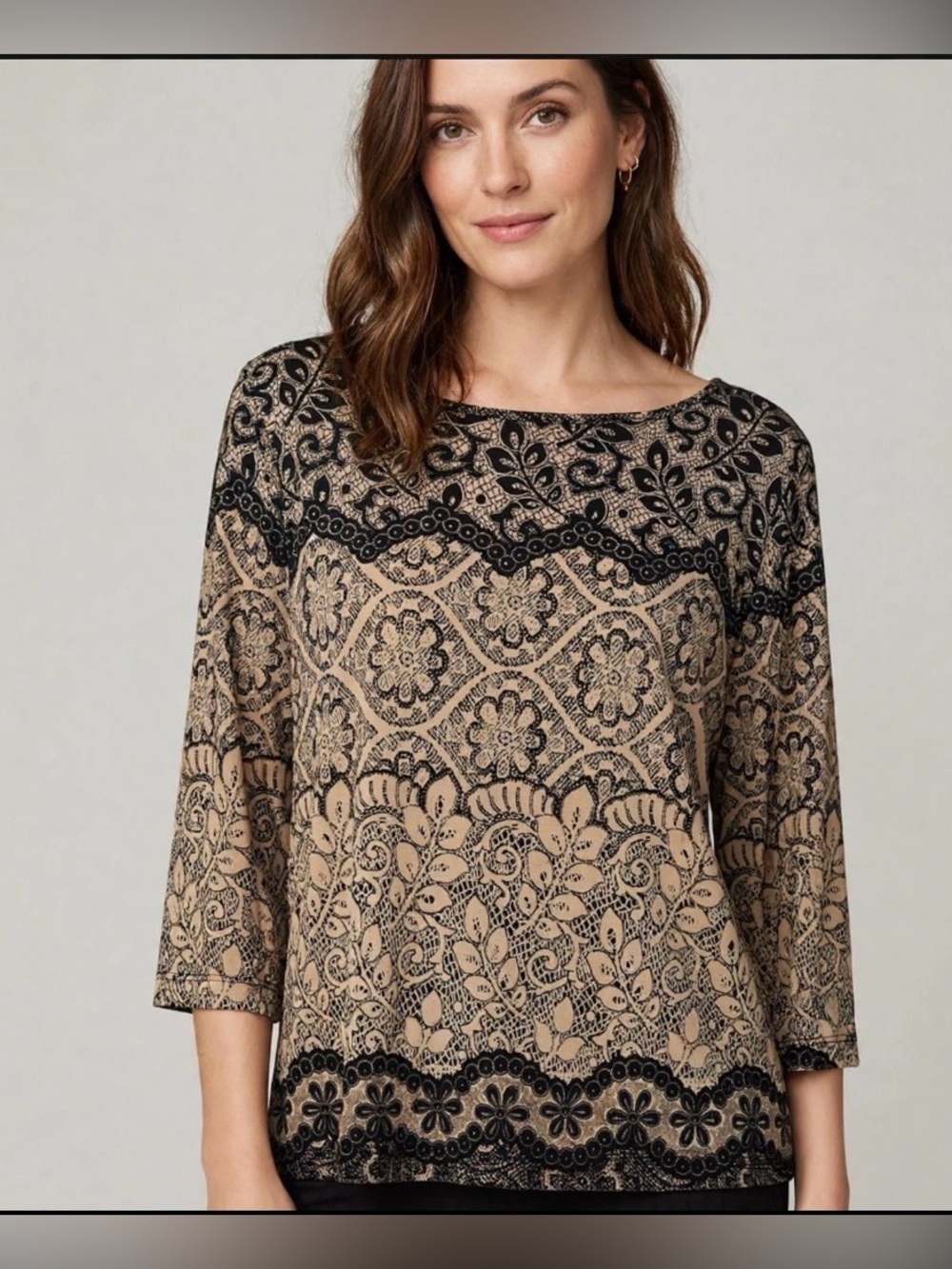 Chicos boat neck top size 3